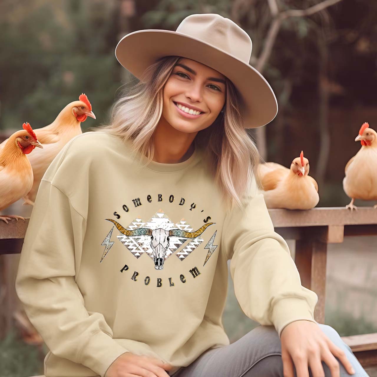 Boho Skull Somebody's Problem Sweatshirt