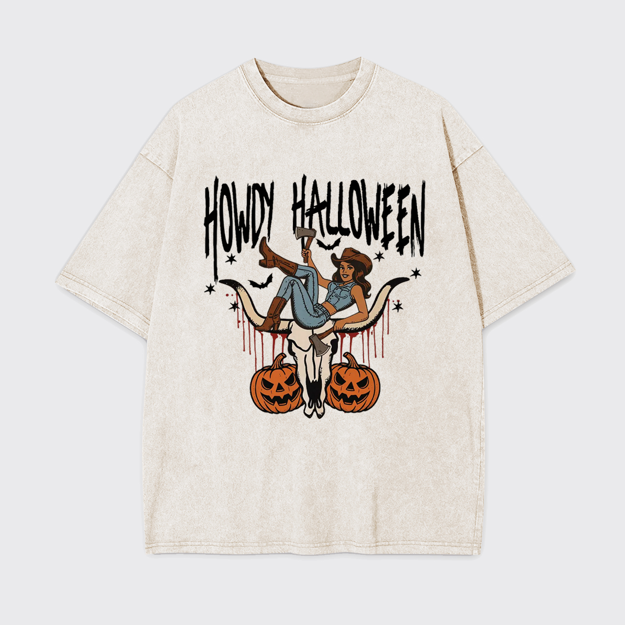 Howdy Halloween Cowgirl Garment-dye Tees