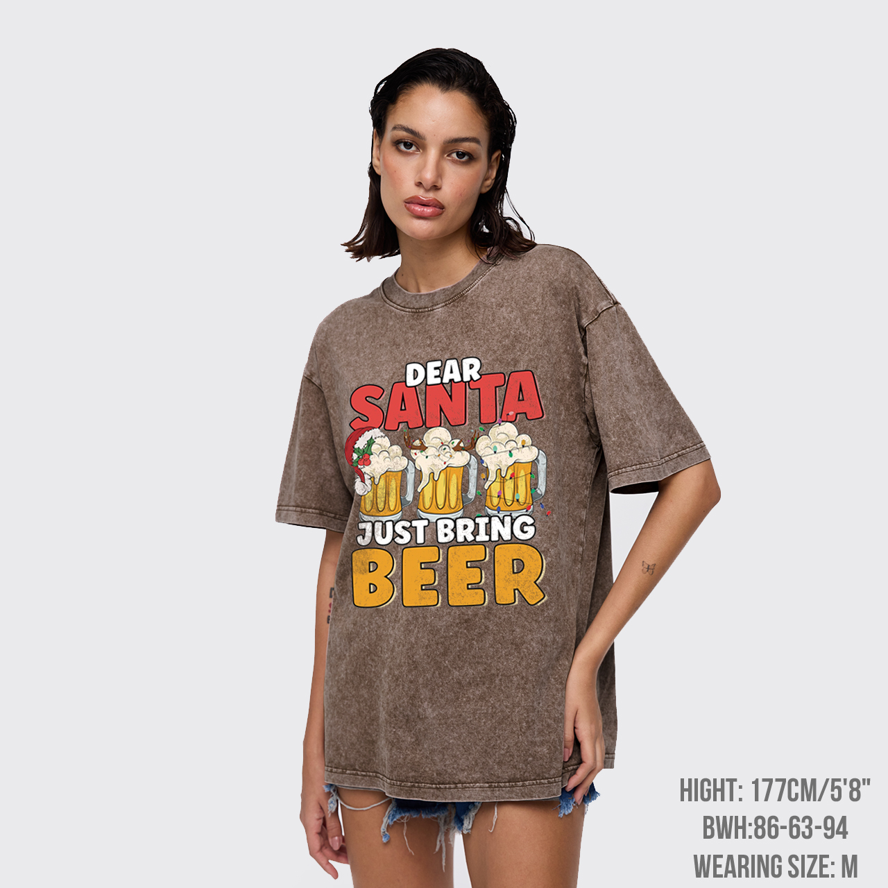 Dear Santa Just Bring Beer Garment-dye Tees