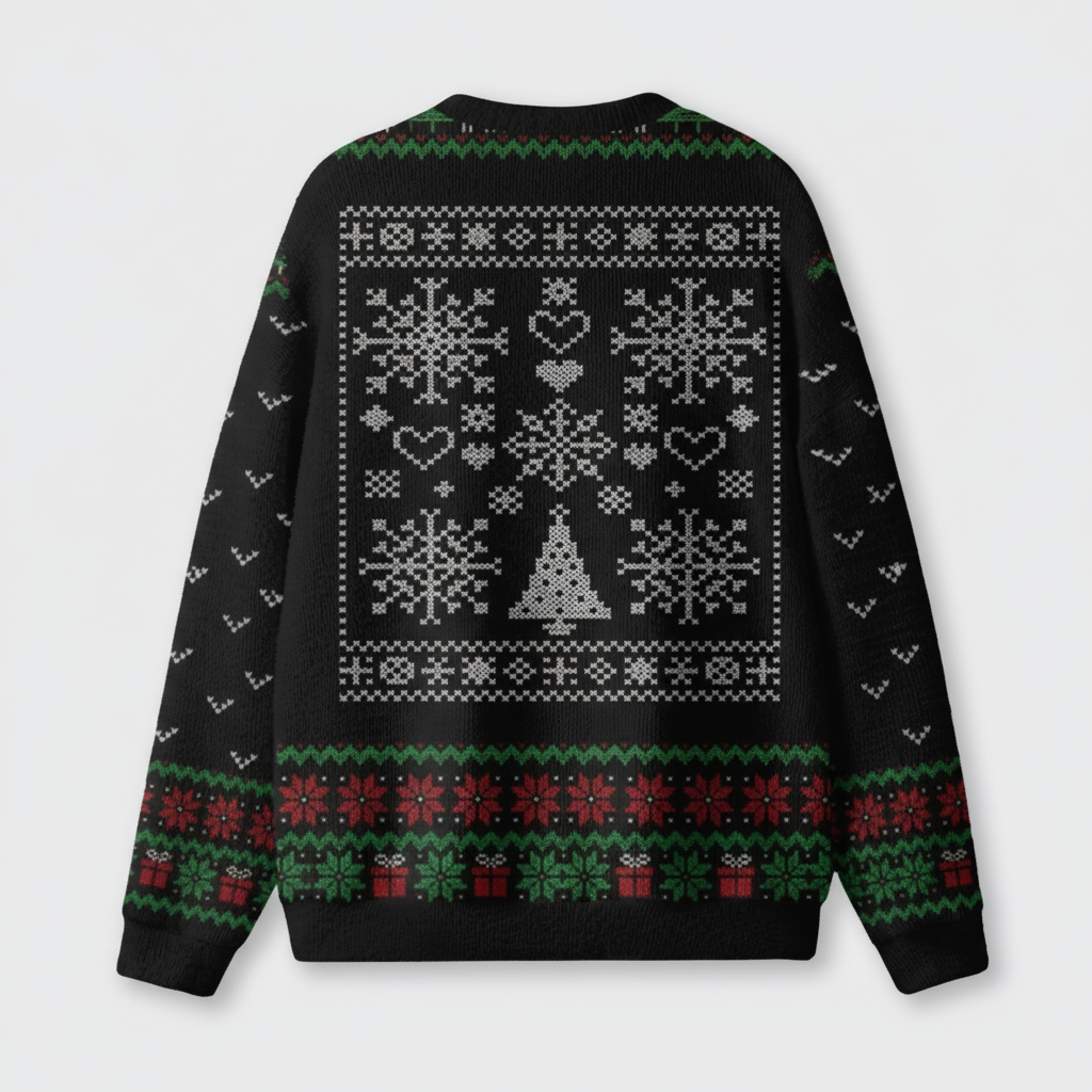 Cute Black Cat Ugly Knit Sweatshirt