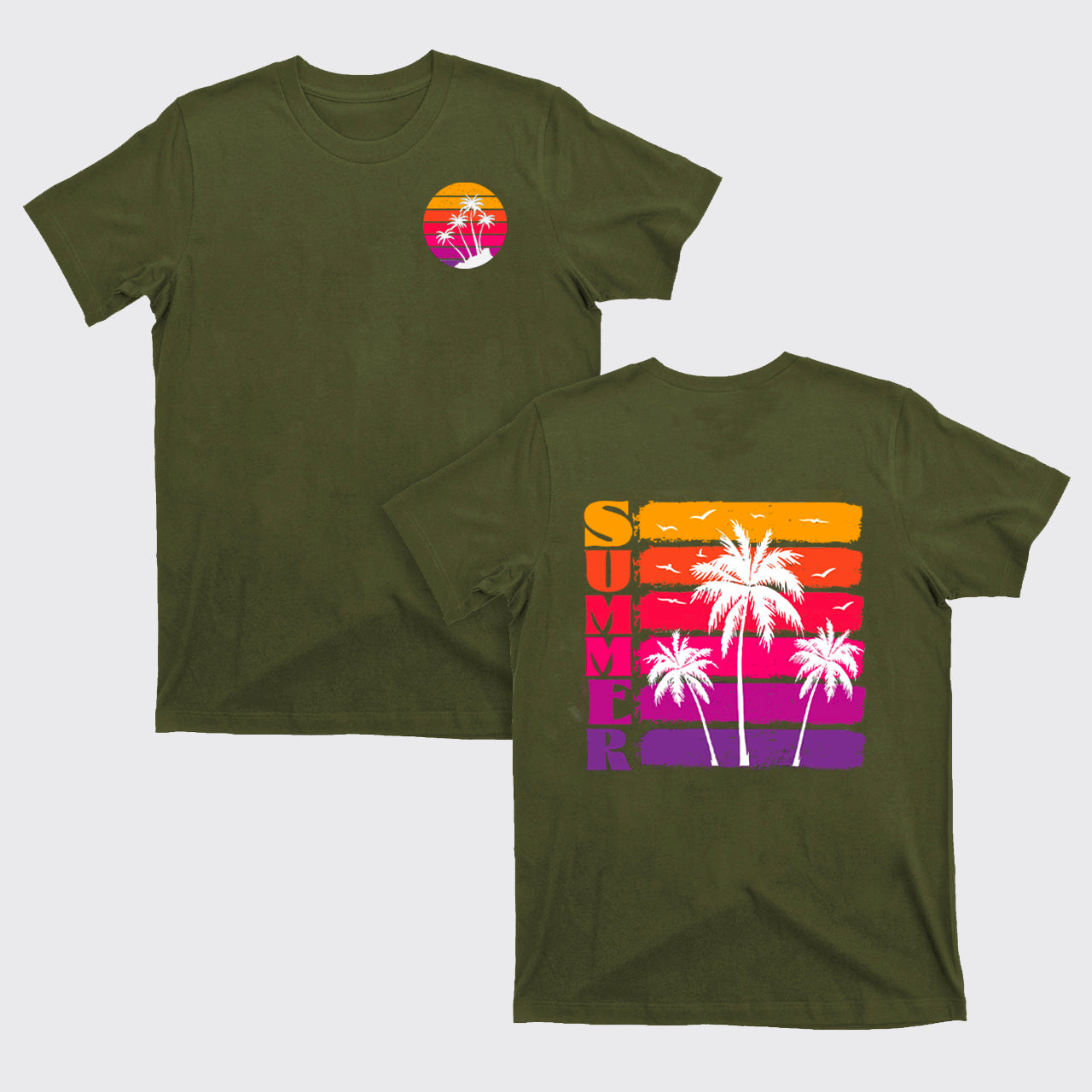 Palm Trees And Sunset T-Shirts