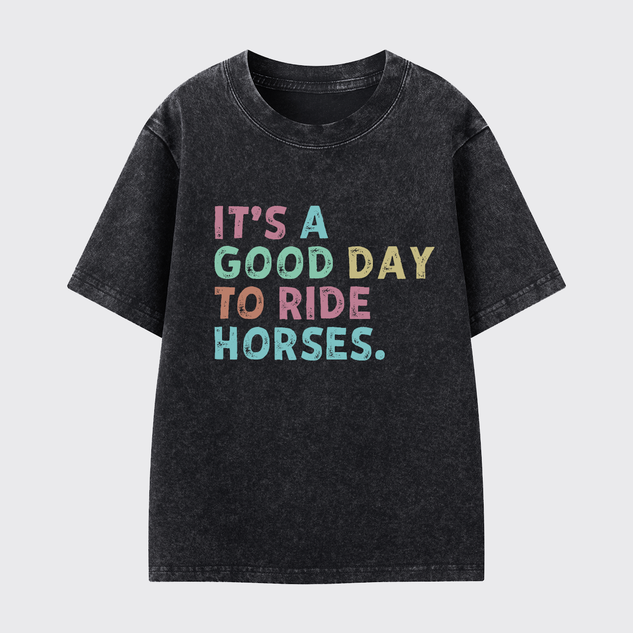 It's A Good To Ride Horses Washed Toddler T-shirt
