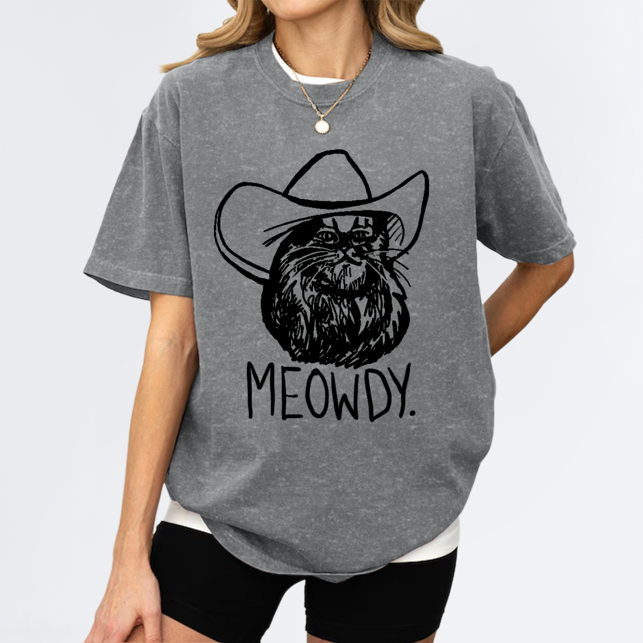 Meowdy Texas Cat Garment-dye Tees