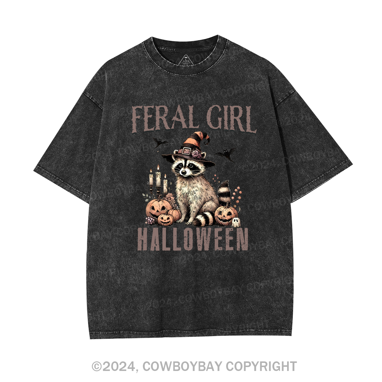 Feral Raccoon Halloween Garment-dye Tees