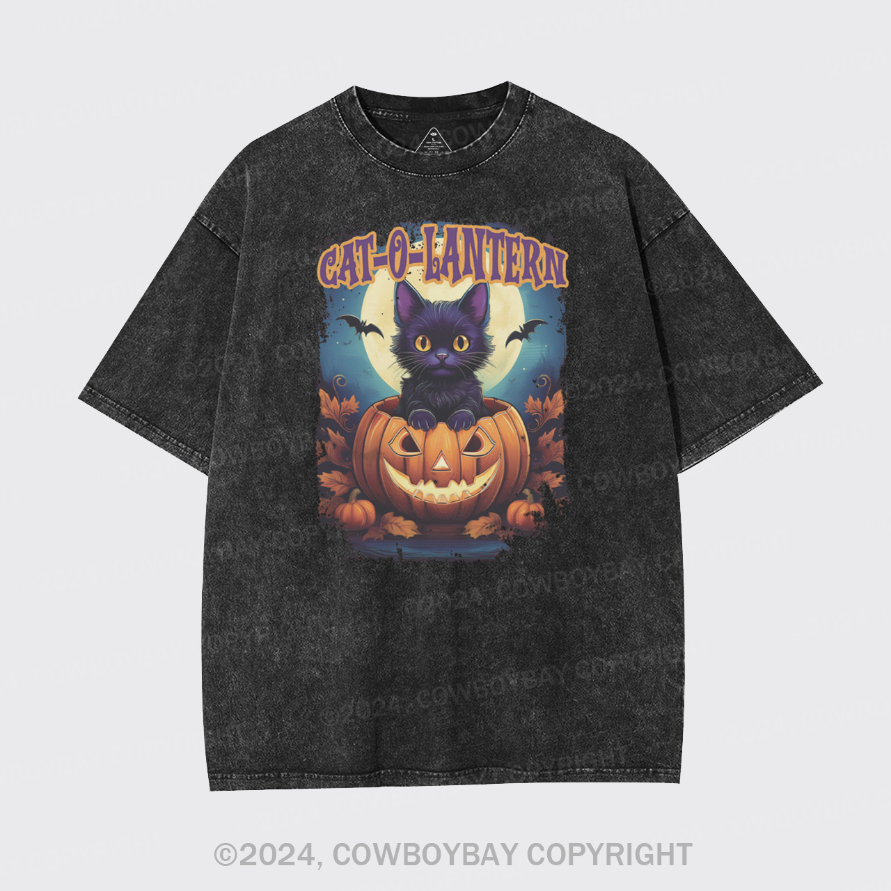 Cat-O-Lantern Garment-dye Tees