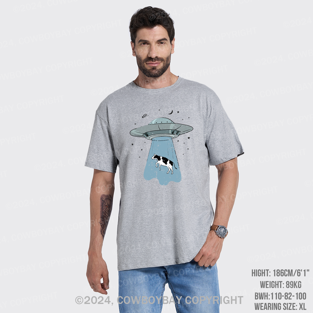 Funny UFO Alien Cow  T-Shirts