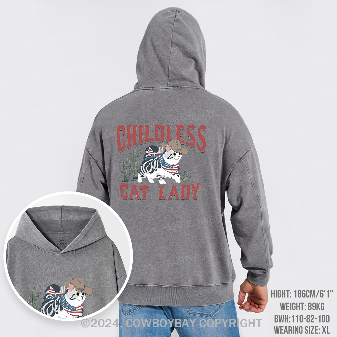 Childless Cat Lady Garment-Dye Hoodies