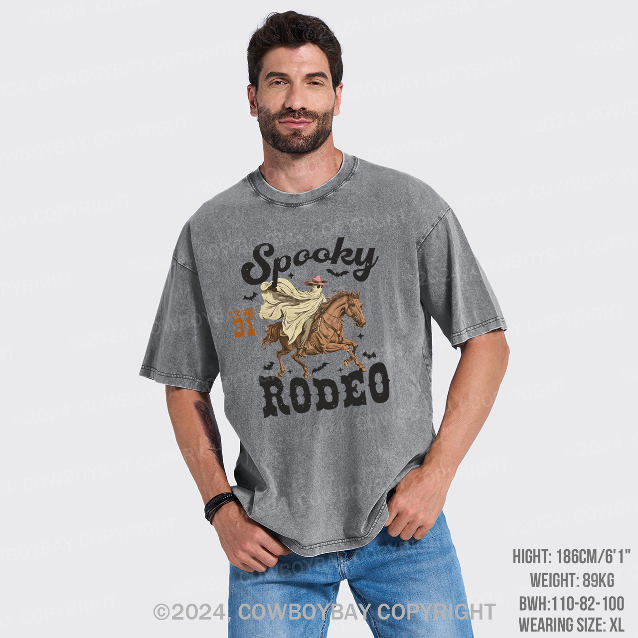 Spooky Rodeo Western Halloween Garment-dye Tees