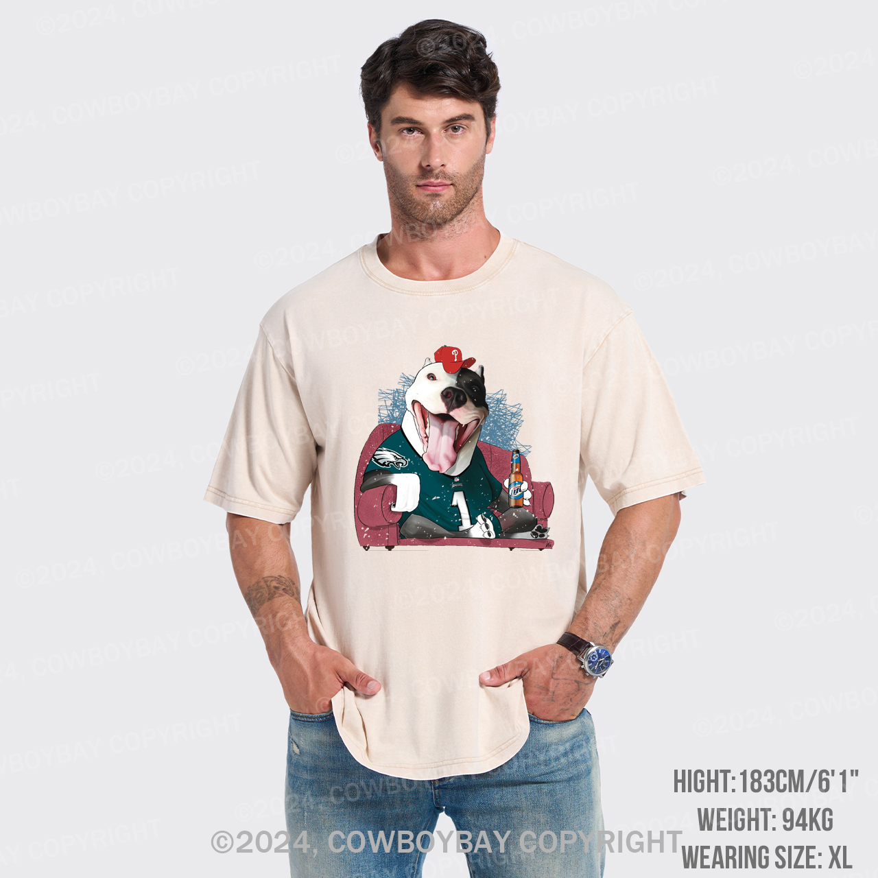 Watching Football And Drinking Garment-dye Tees