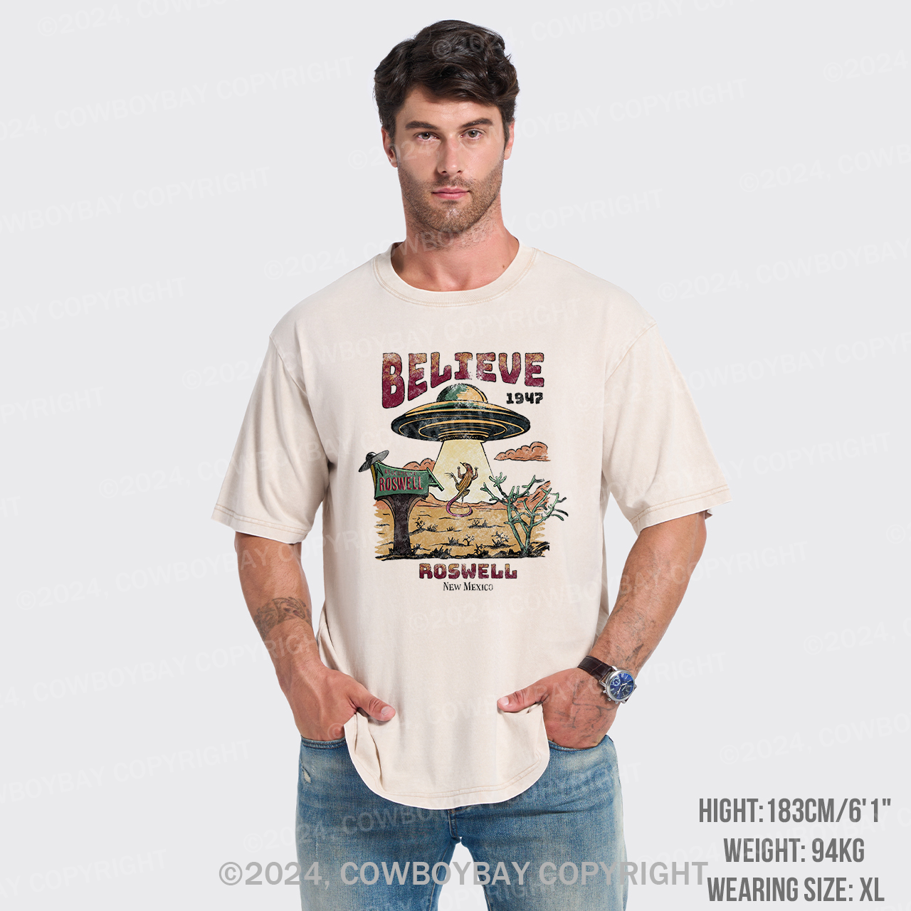 Believe Alien Garment-dye Tees