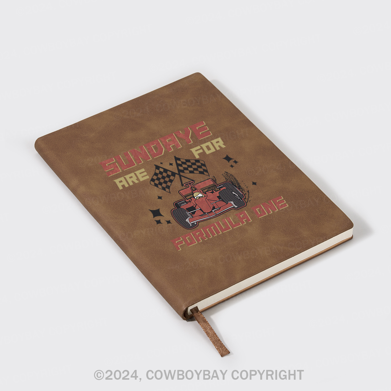 A5 Vintage Sheepbark Notebook-Sundays Are For F1 Racing