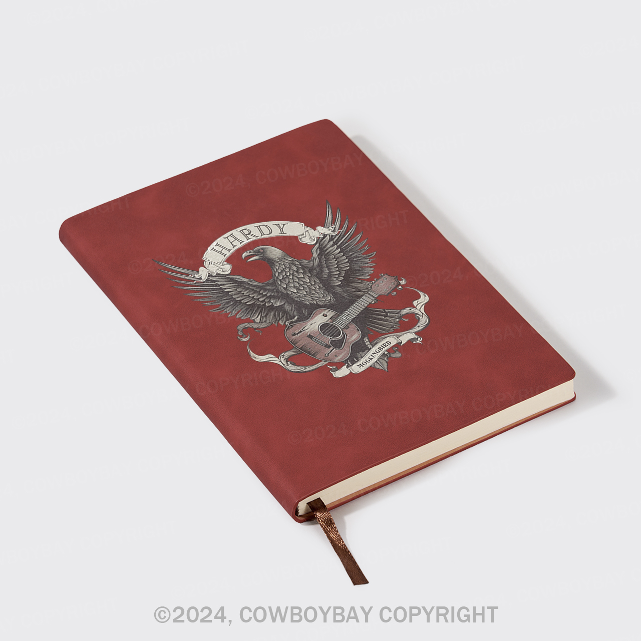 A5 Vintage Sheepbark Notebook-Hardy Vintage Crow Western Country Music