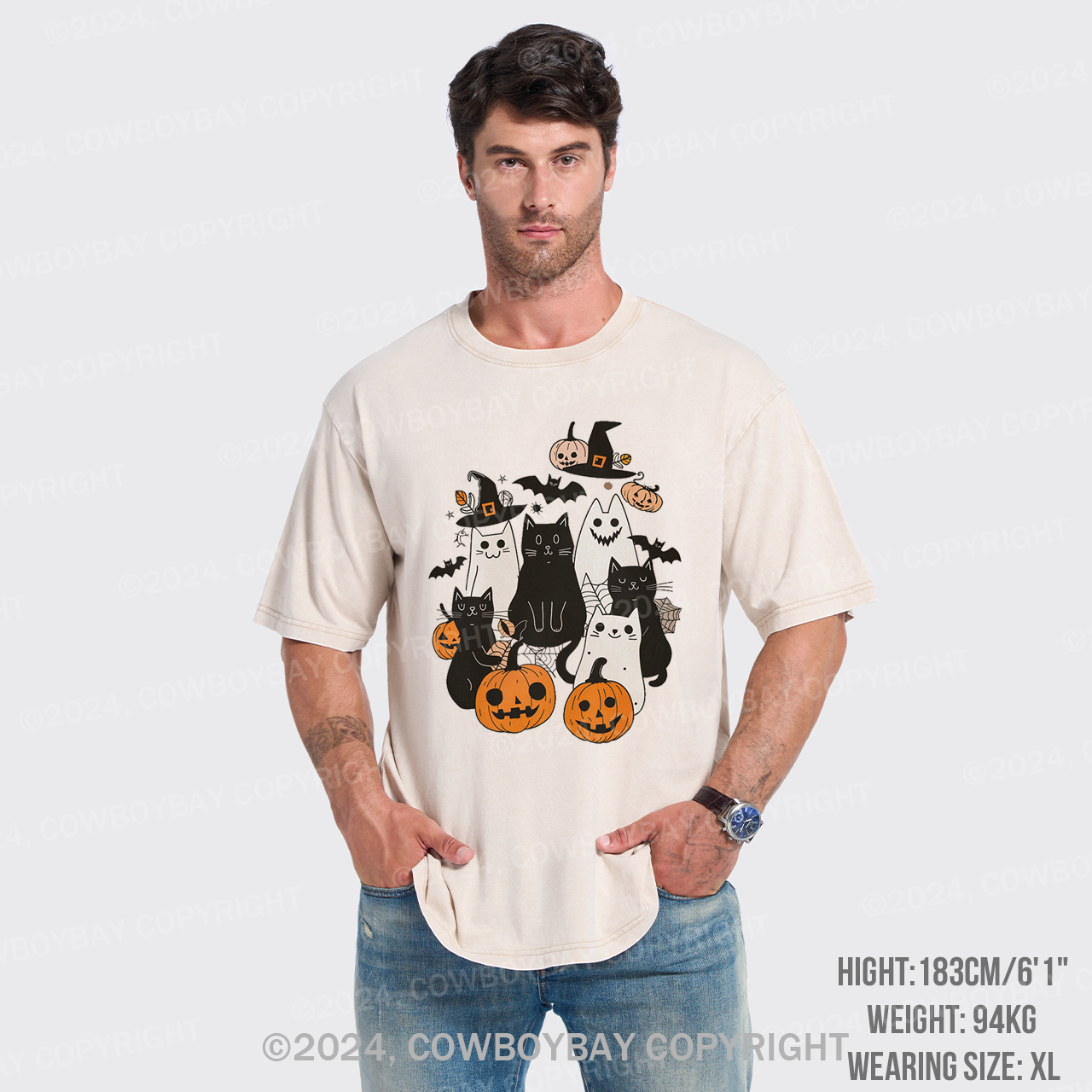 Halloween Cute Ghost Boo Garment-dye Tees