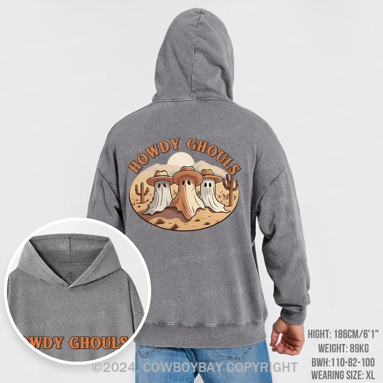 Howdy Ghouls Cute Spooky Garment-Dye Hoodies