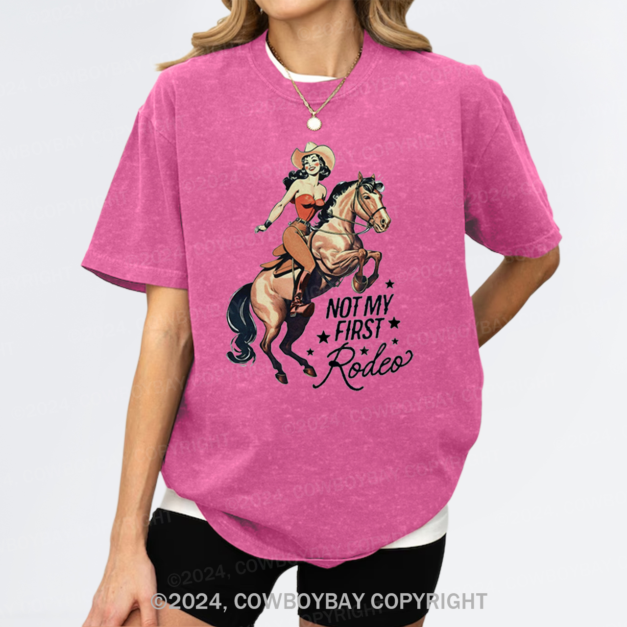 Retro Rodeo Cowgirl Garment-dye Tees