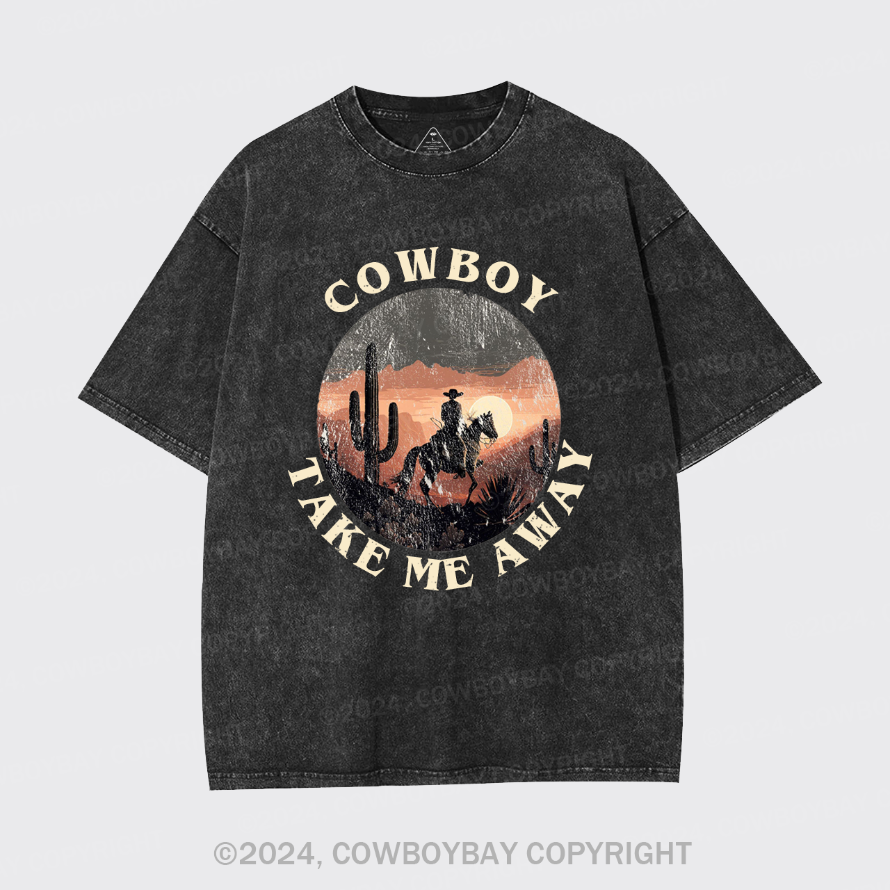 Cowboy Take Me Away Cute Farm Garment-dye Tees