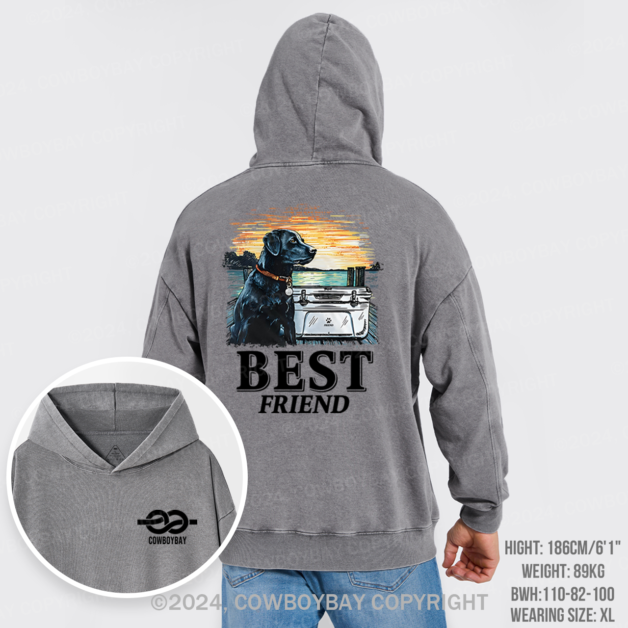 With Best Friend Garment-Dye Hoodies