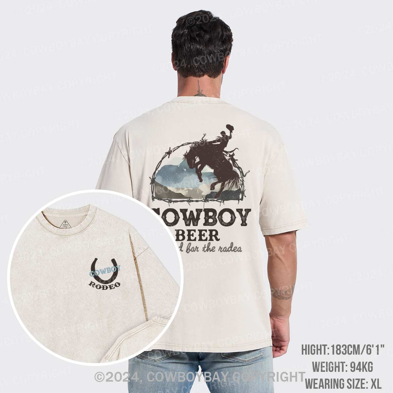 Beers Brewed for The Cowboy Rodeo Garment-dye Tees