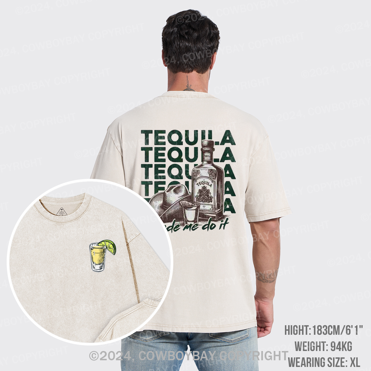 Cute Tequila Shot Lover Garment-dye Tees
