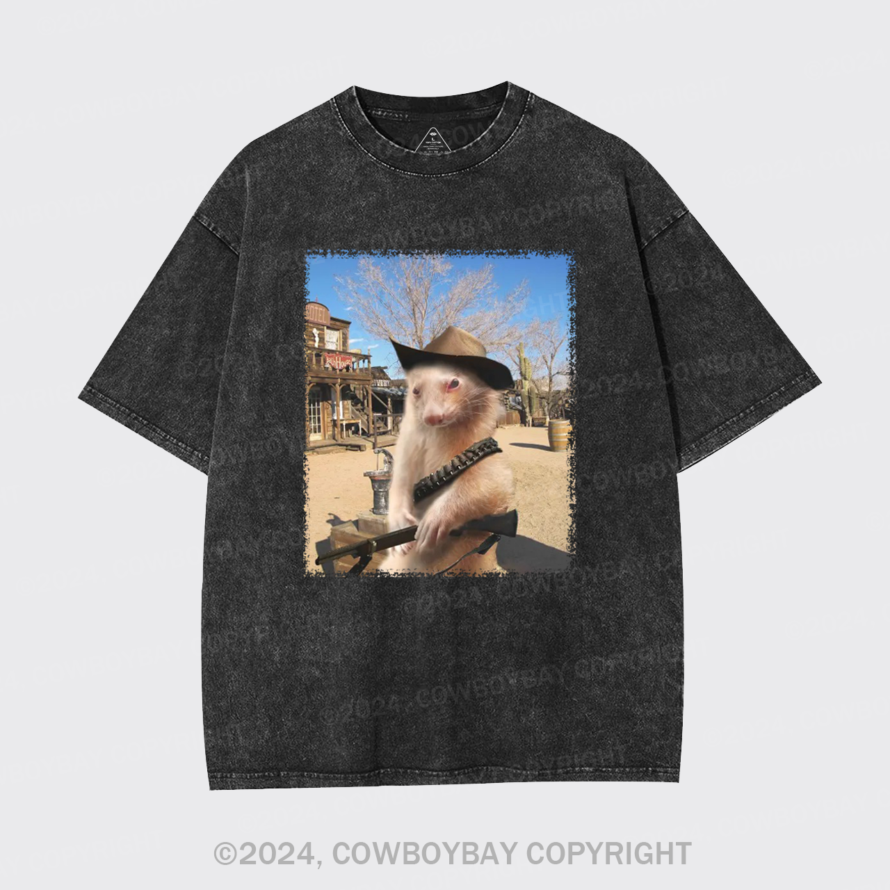 Funny Ferret Cowboy Garment-dye Tees