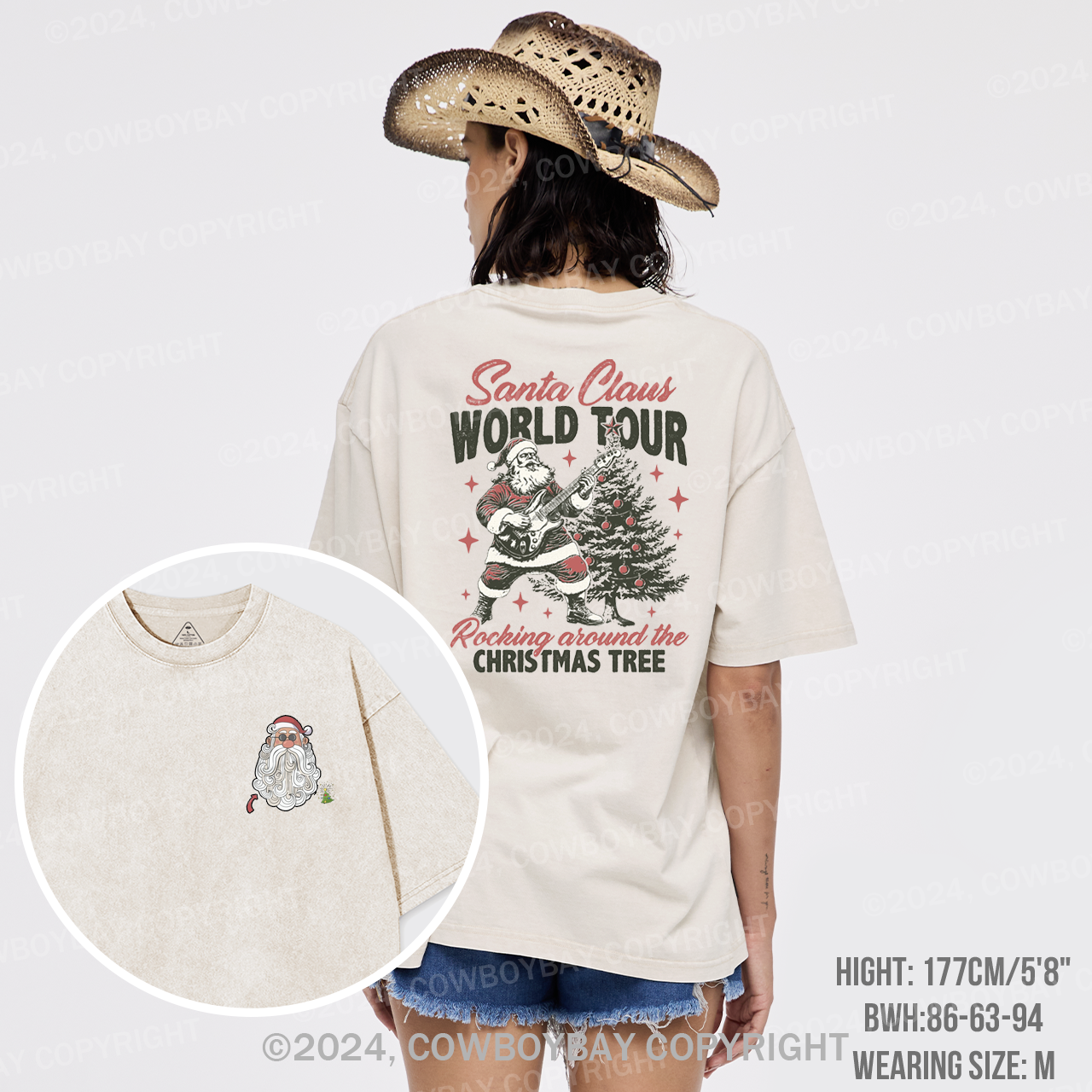 Retro Santa Claus Garment-dye Tees