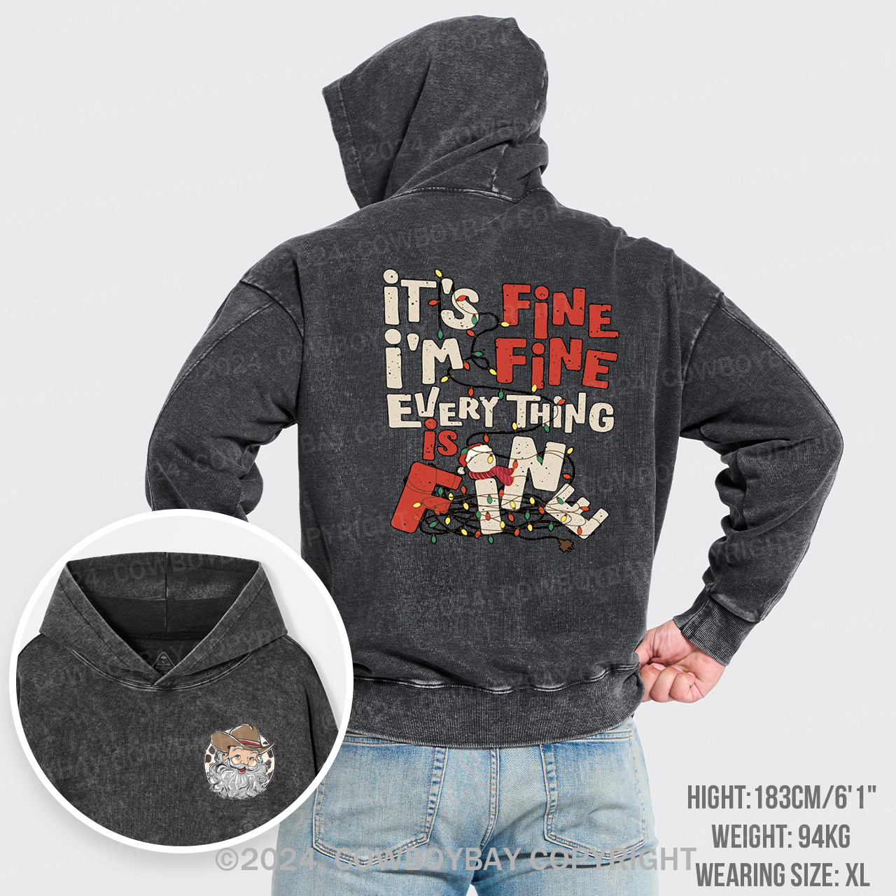 It's Fine. I'm Fine. Everything Is Fine Garment-Dye Hoodies