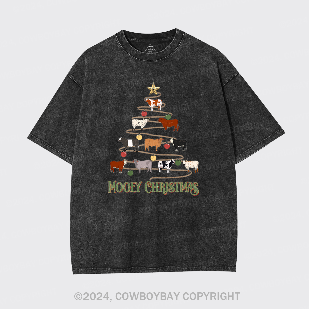 Mooey Christmas Garment-dye Tees