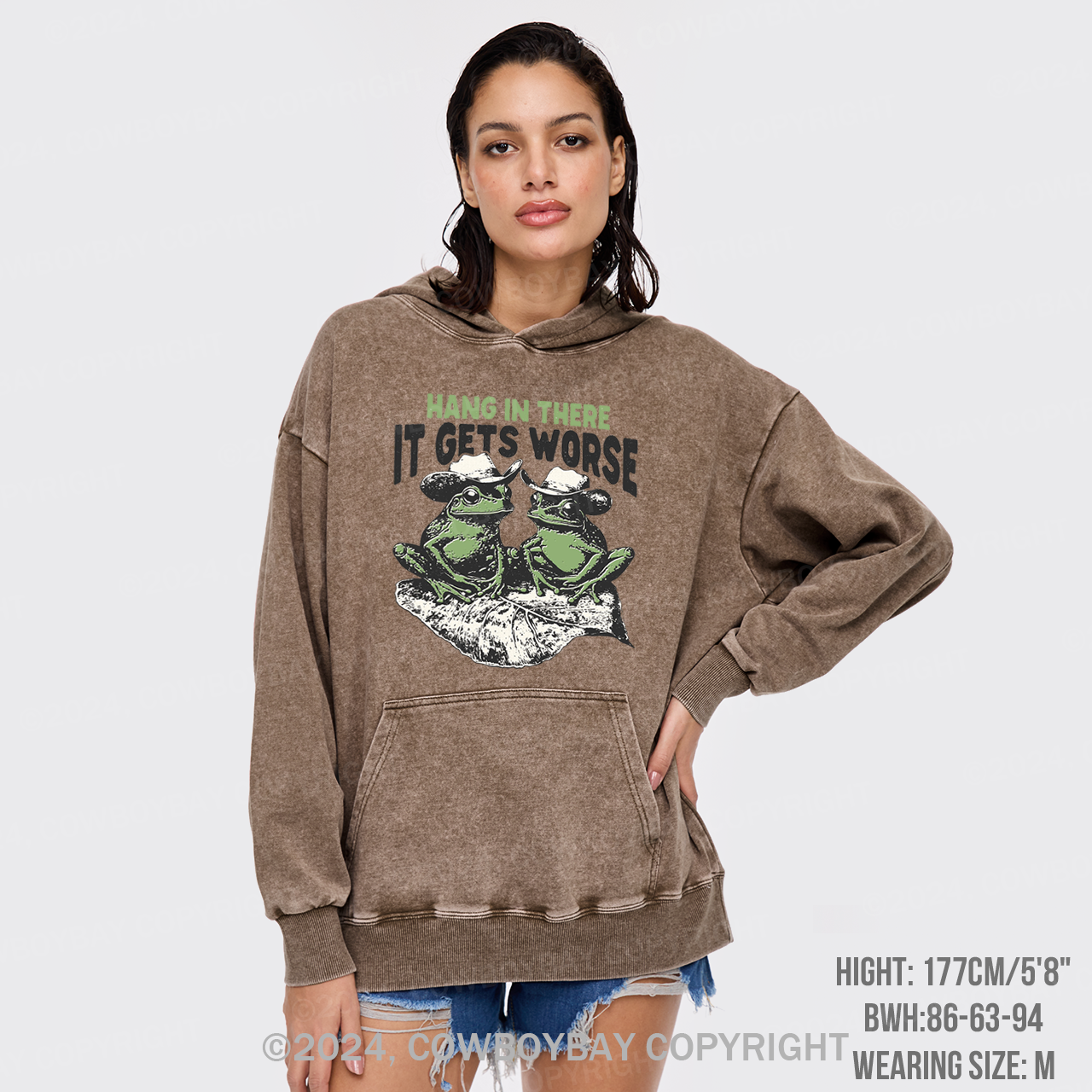 Hang In There It Gets Worse Garment-Dye Hoodies