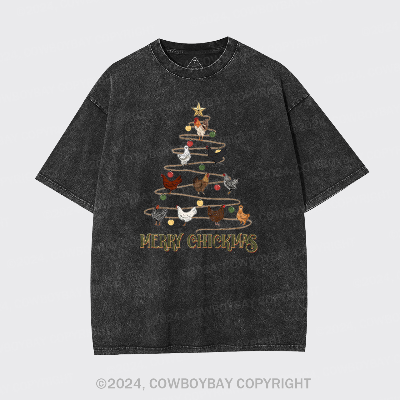 Christmas Chicken Vintage Garment-dye Tees