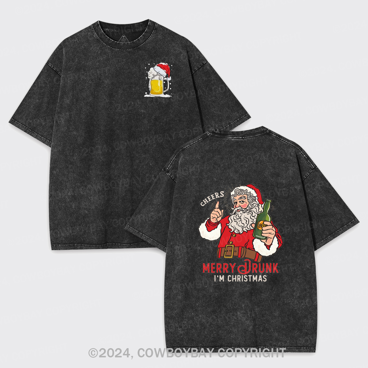 Merry Drunk,I'm Christmas-Santa Garment-dye Tees