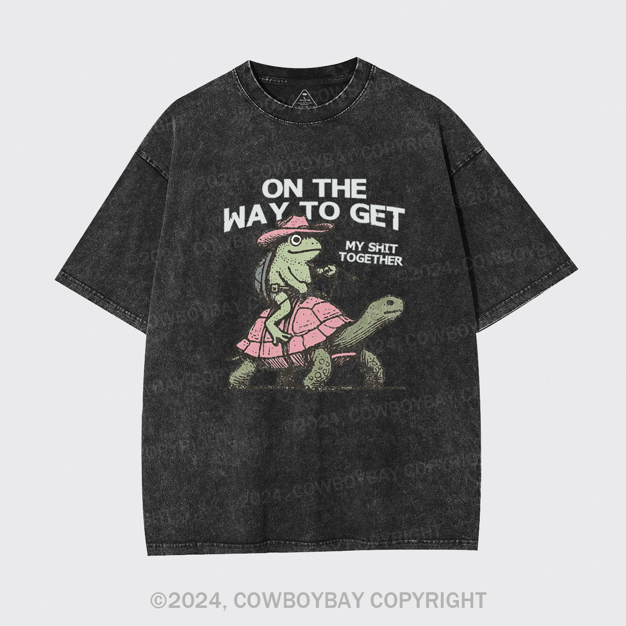 Cowboy Frog On Turtle Garment-dye Tees