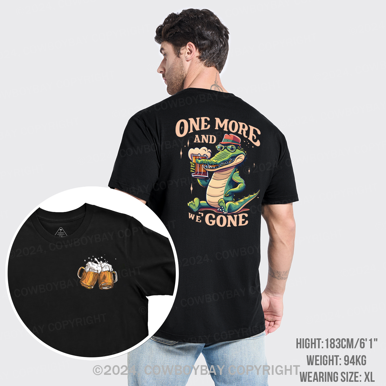 A Crocodile Drinking Beer T-Shirts