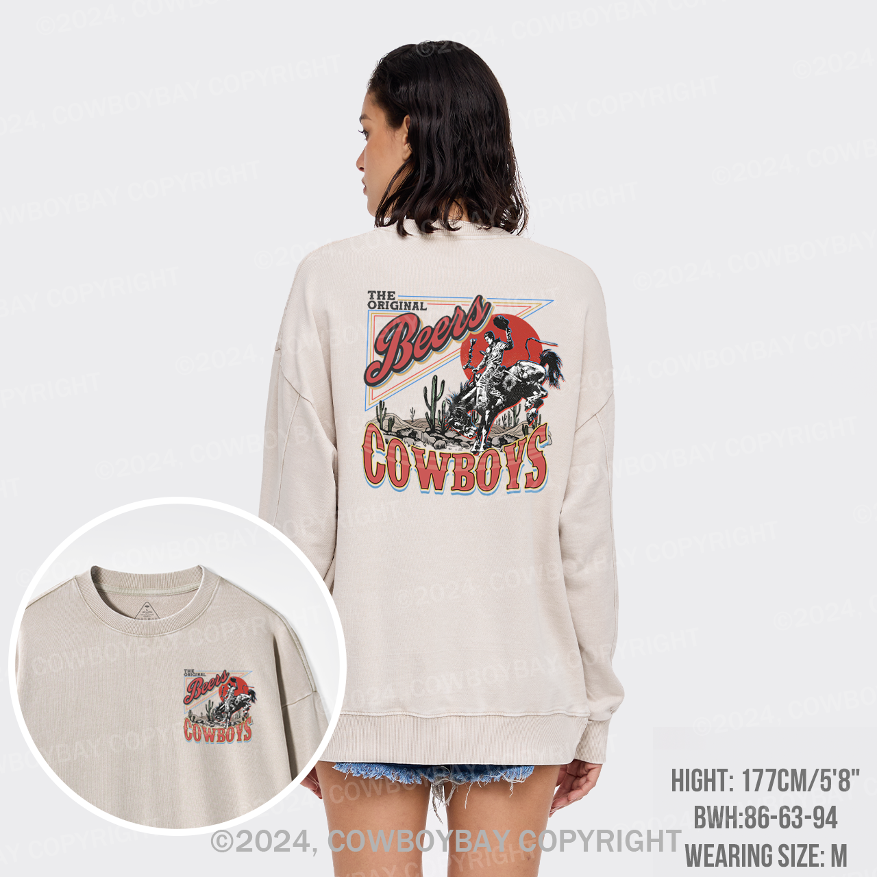 The Beers Rodeo Of Cowboys Washed Sweatshirts