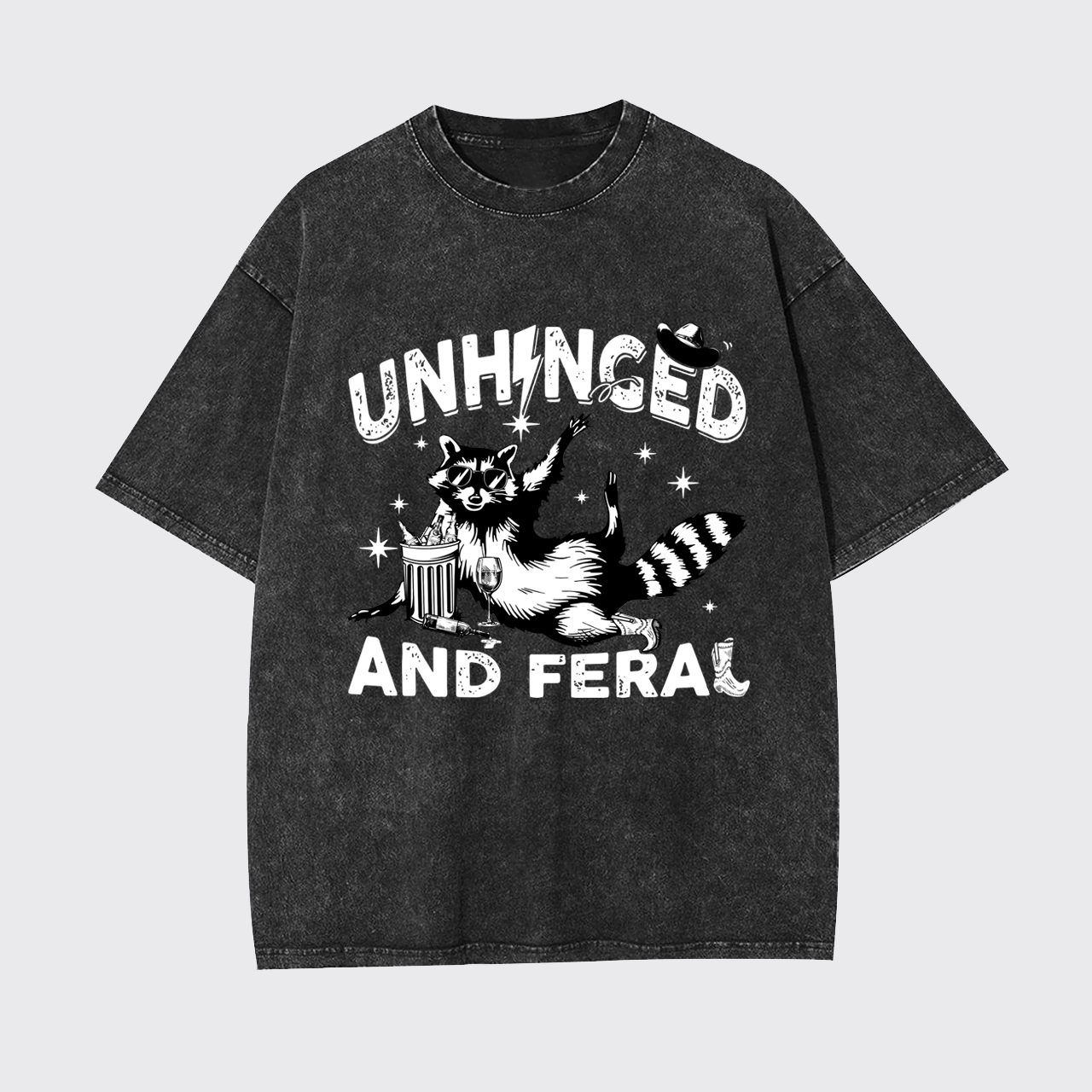 Unhinged And Feral Raccoon Garment-dye Tees