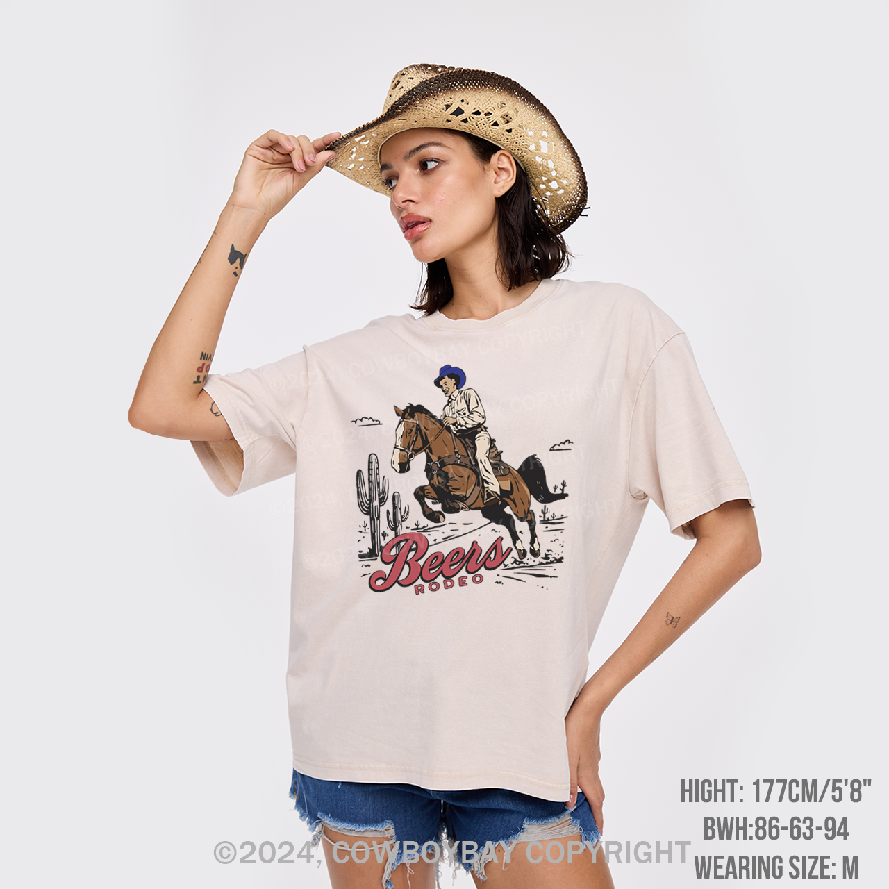 Vintage 90s Beers Retro Cowboy Garment-dye Tees