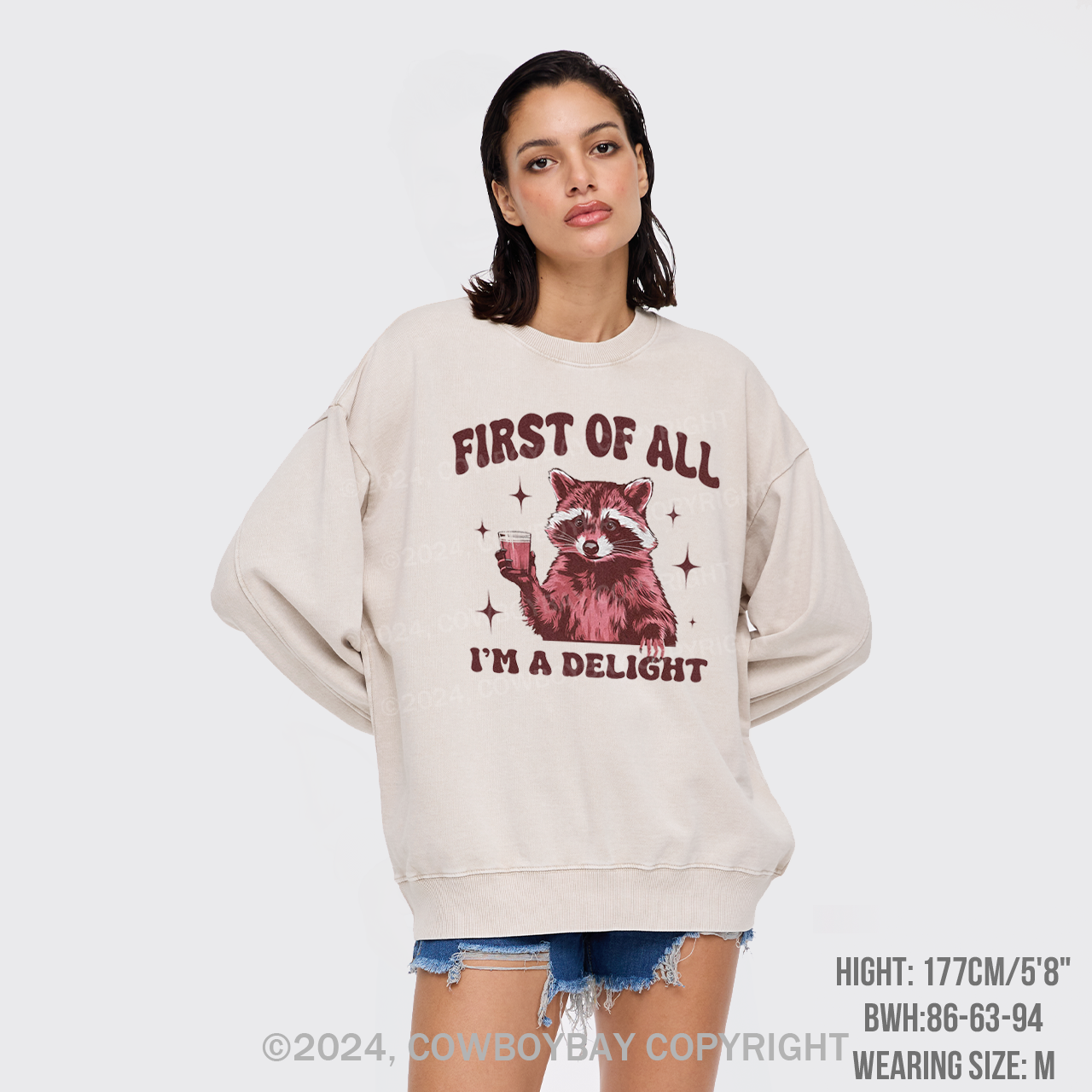 First Of All,I'm A Delight Washed Sweatshirts