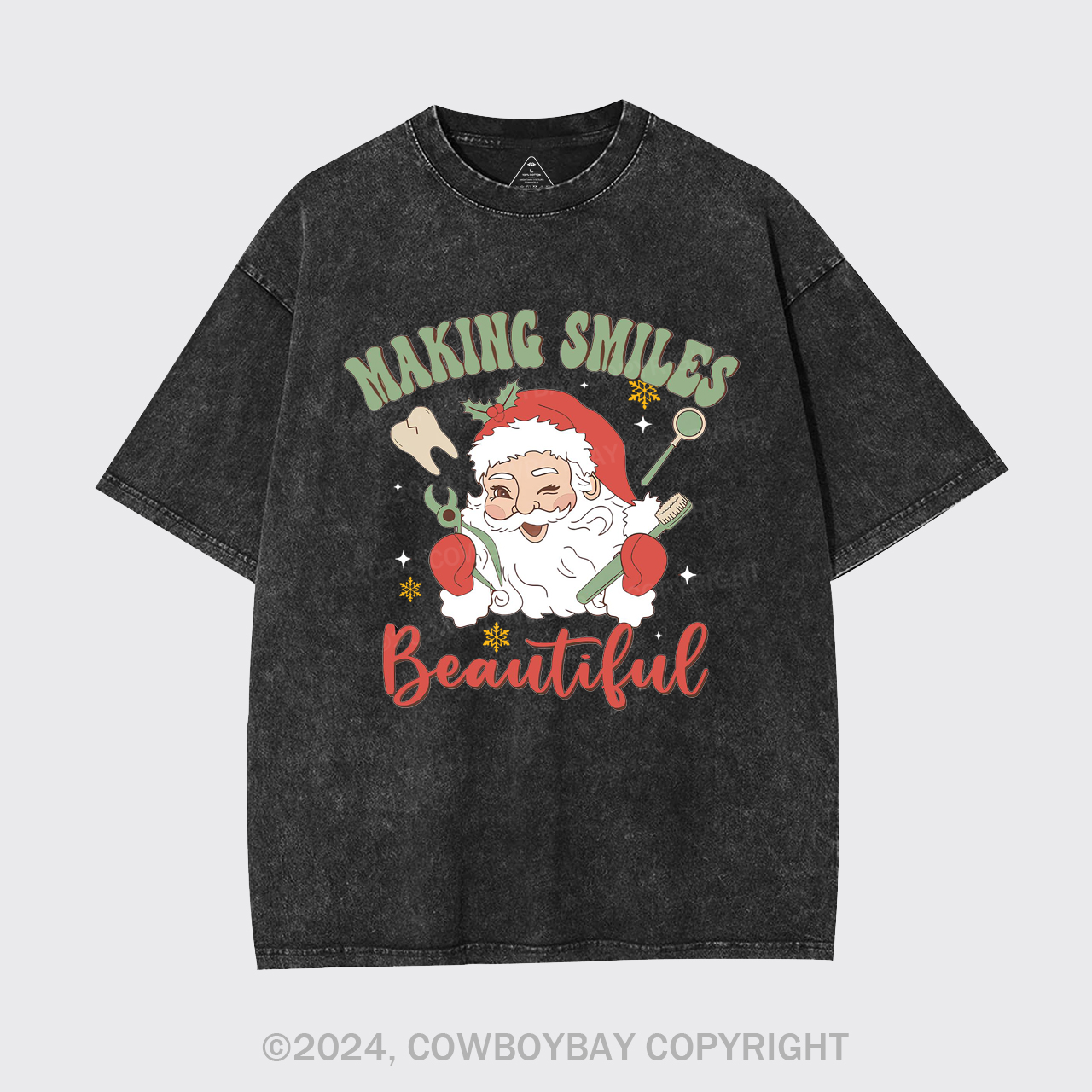 Making Smiles Santa Teeth Beautiful Garment-dye Tees