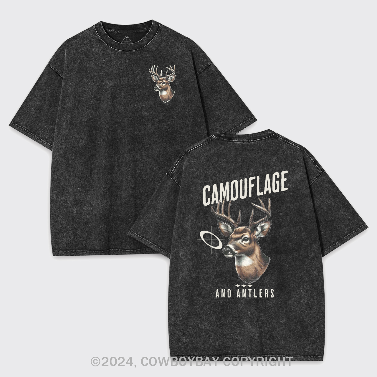 Camouflage Deer Hunting Garment-dye Tees