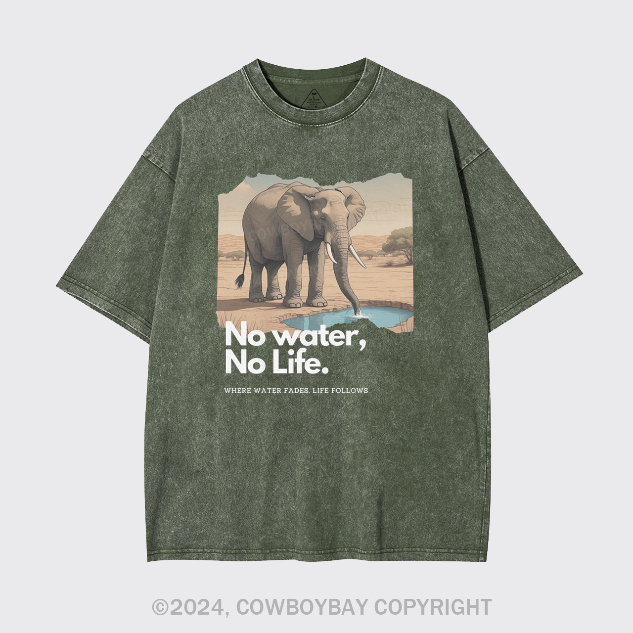 Elephant And Climate Change Protest Garment-dye Tees