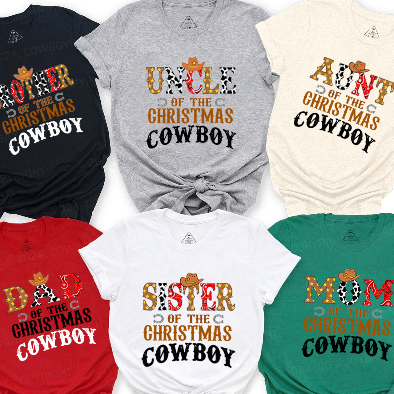 Cowboy Christmas Family T-Shirts