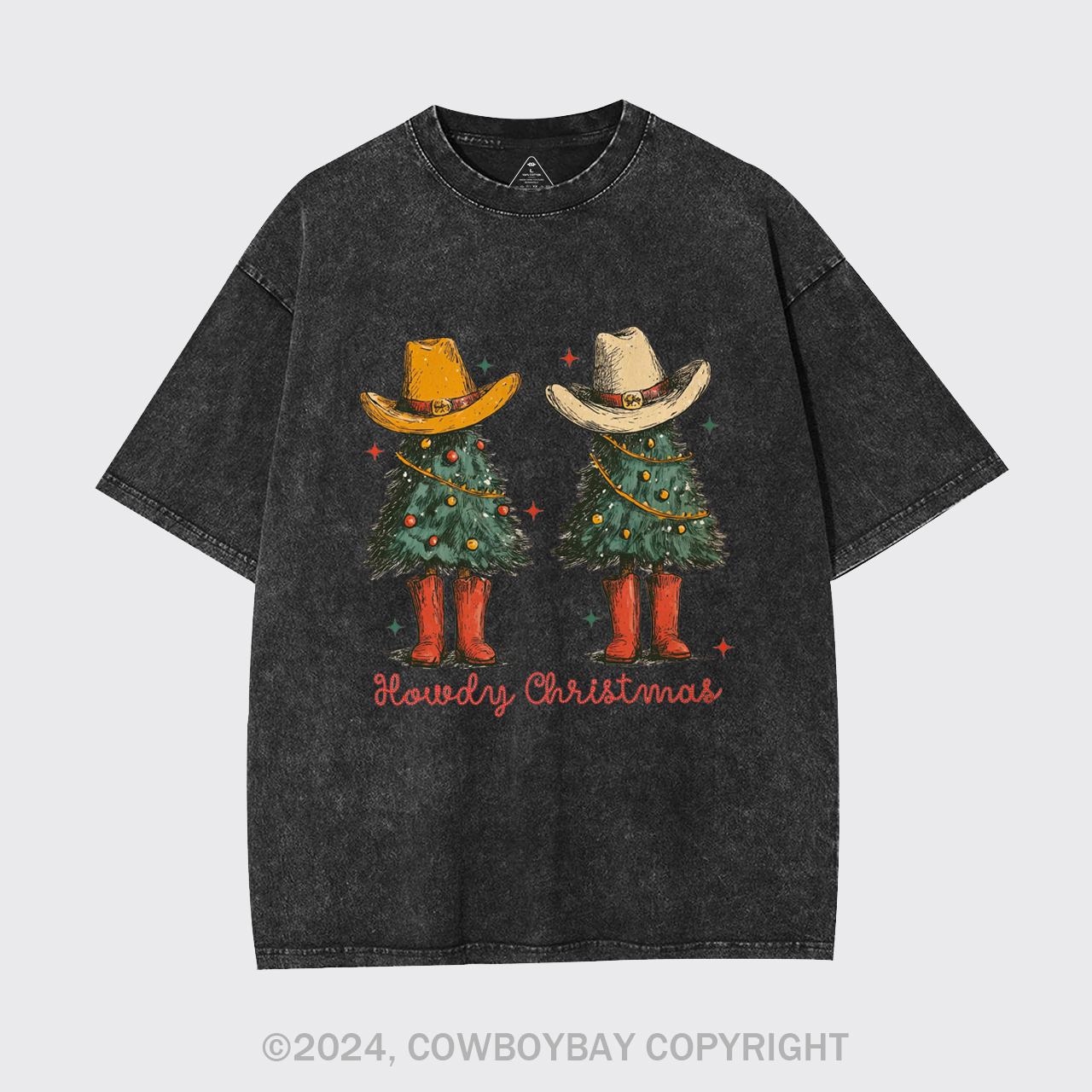 Retro Christmas Tree Garment-dye Tees