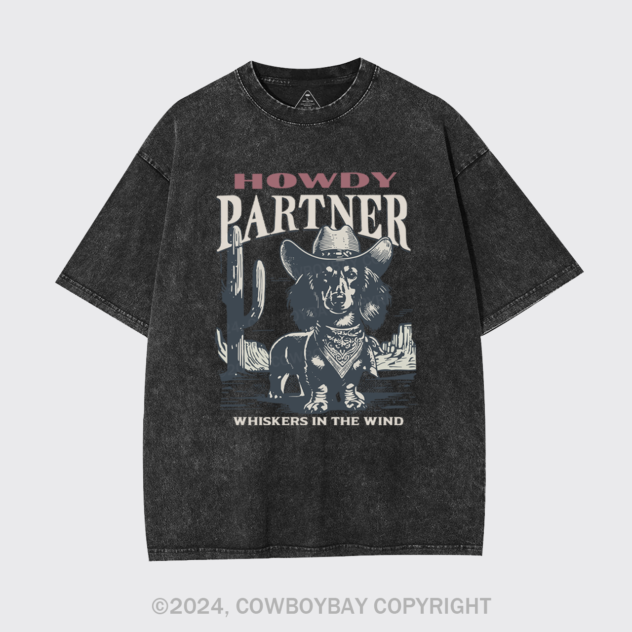 Howdy Partner Cowboy Dog Garment-dye Tees