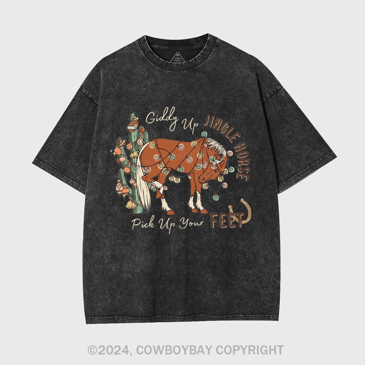 Giddy Up Jingle Horse Pick Up Your Feet Garment-dye Tees