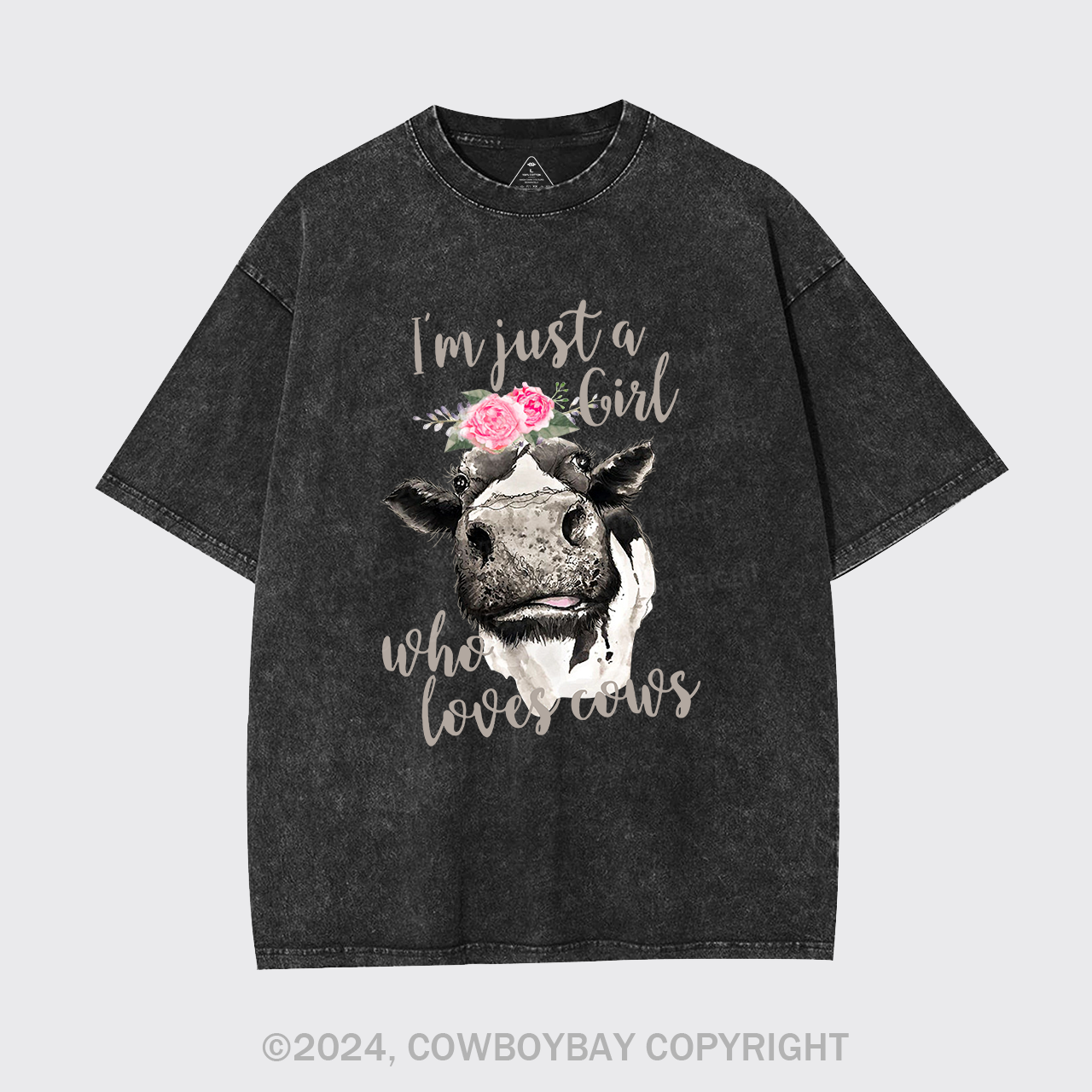 I'm Just A Girl Who Loves Cows Cowboy Garment-dye Tees
