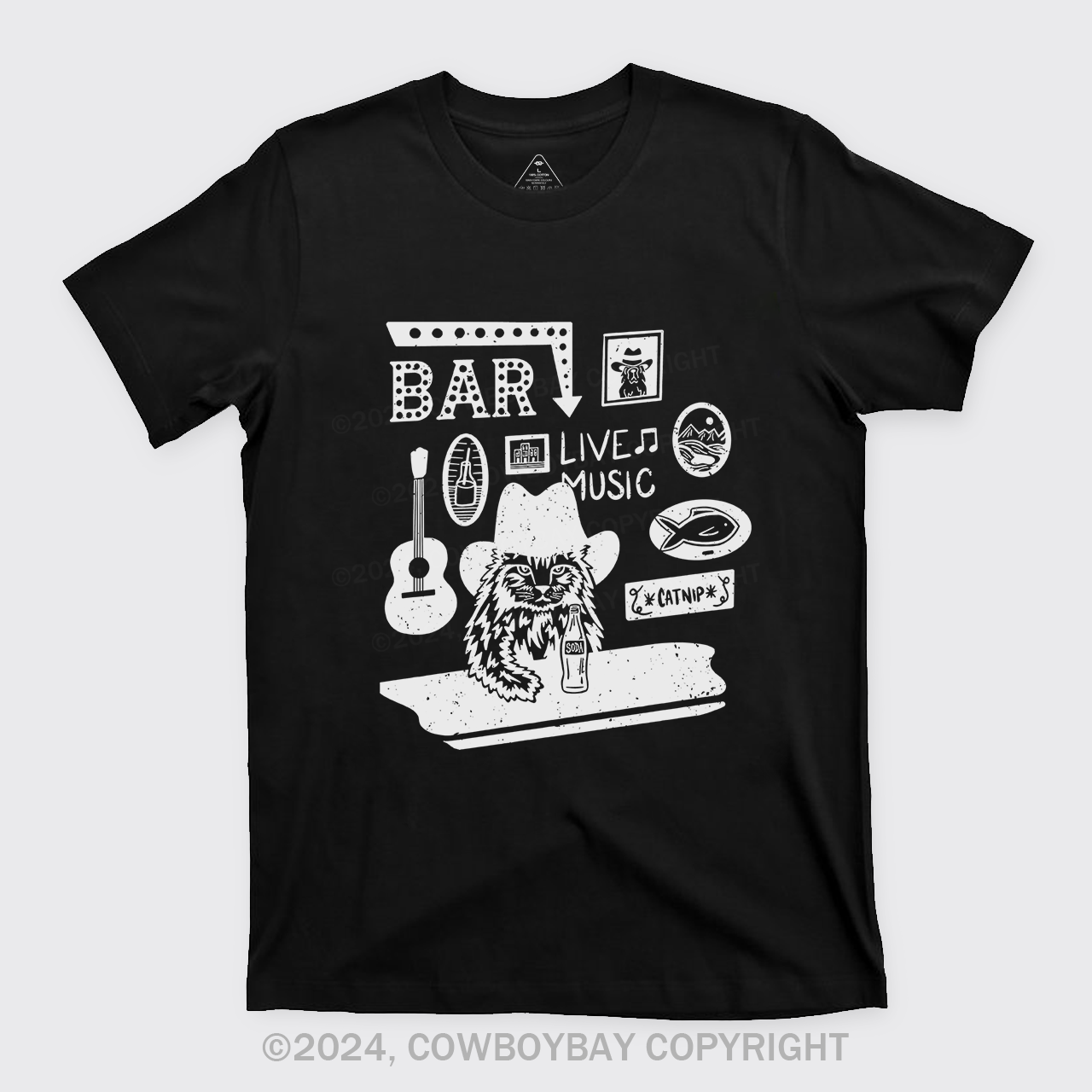 Cat with A Cowboy Hat In A Country Bar T-Shirts