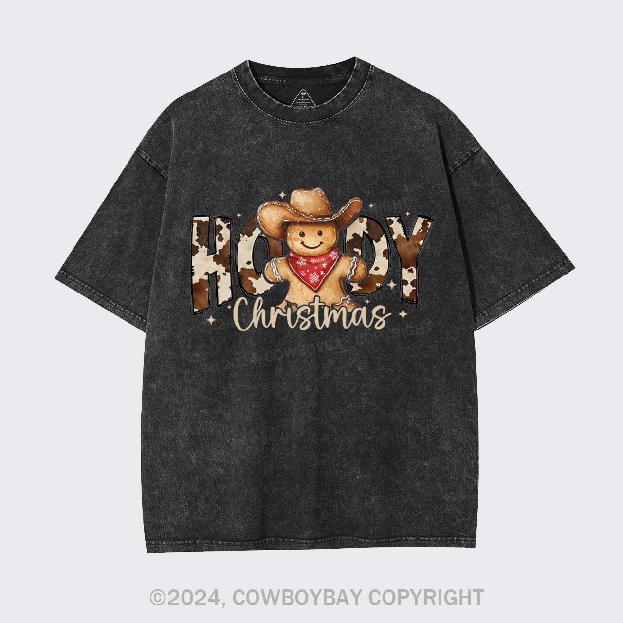 Howdy Christmas Gingerbread Man Garment-dye Tees