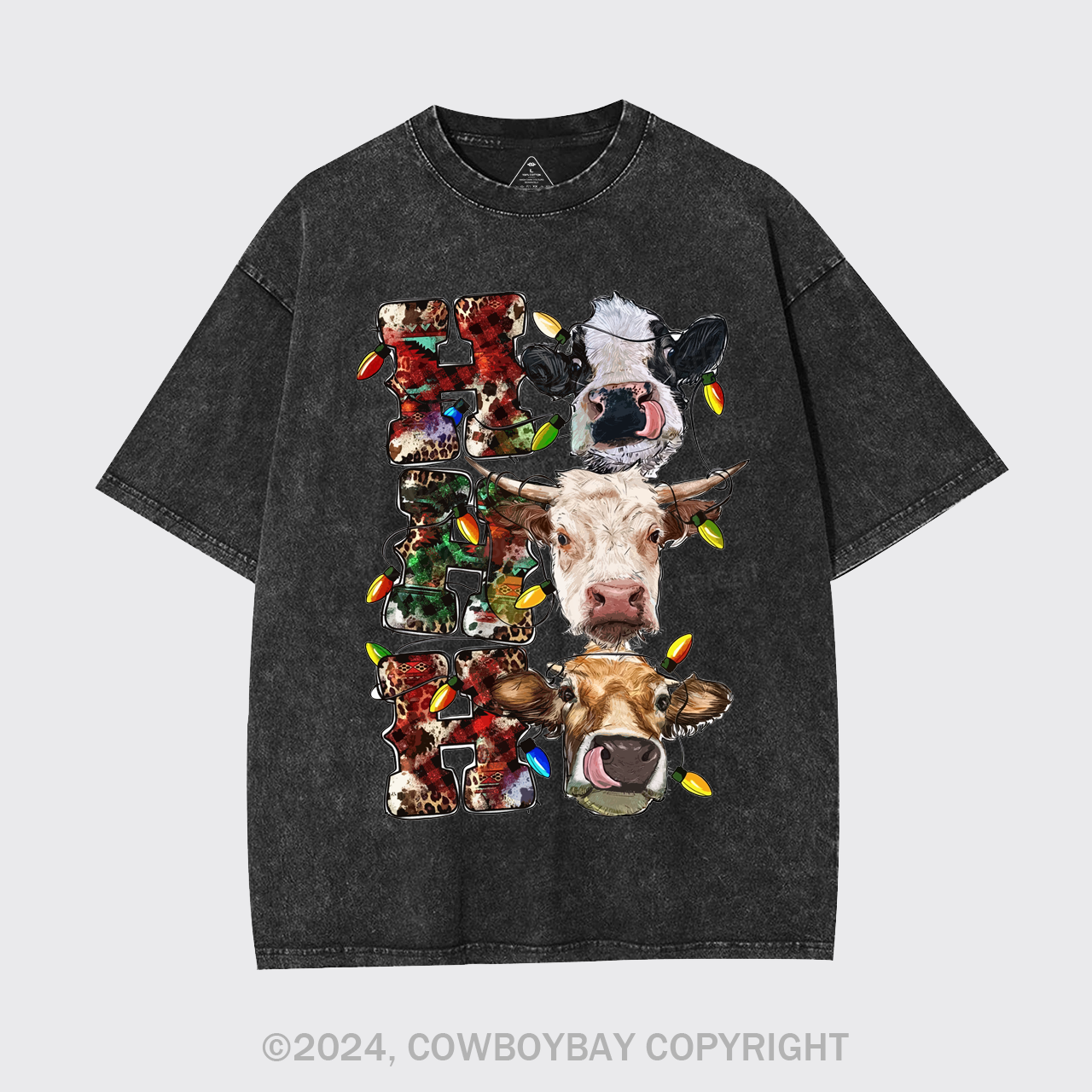 Ho Ho Ho Cows Garment-dye Tees