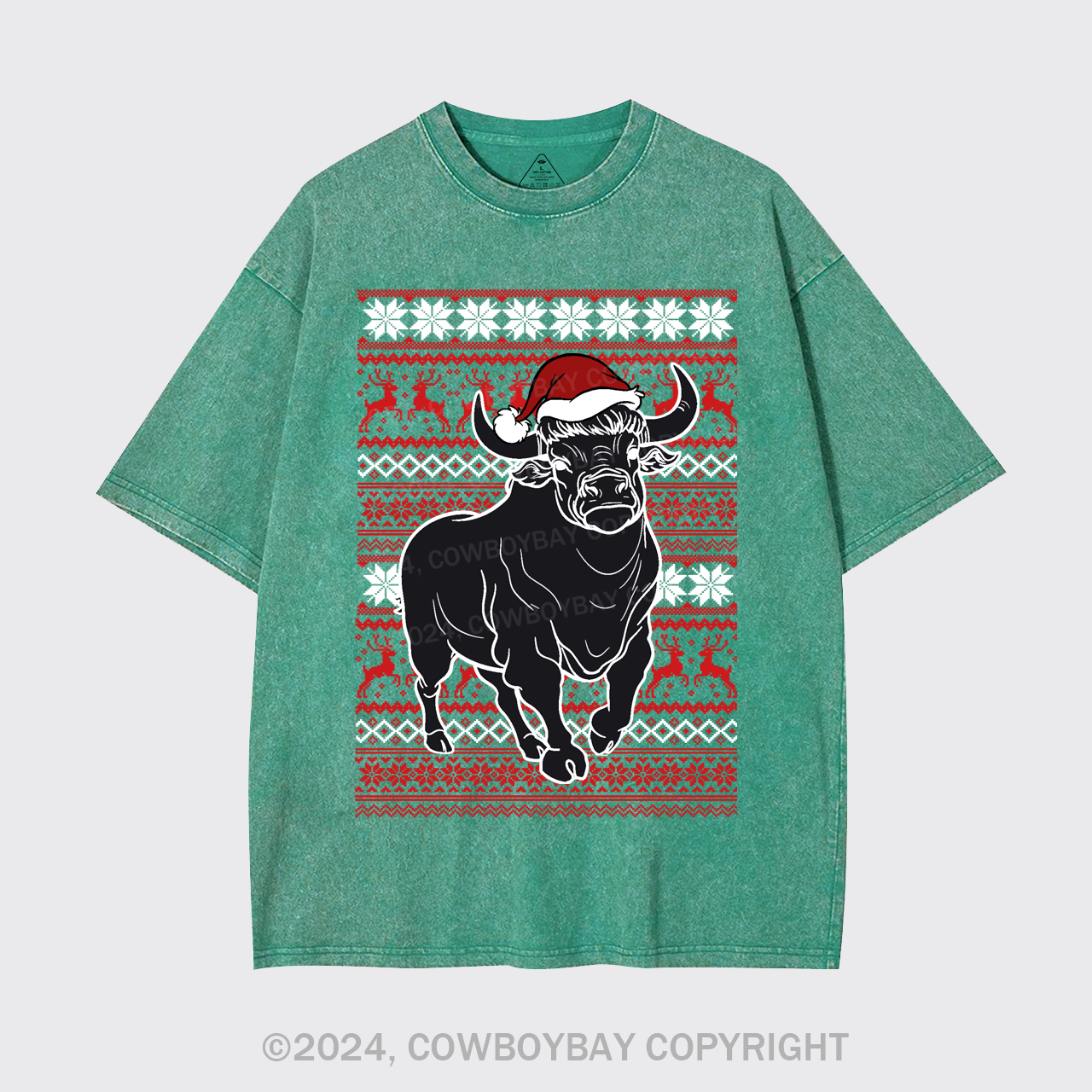 Cow Santa Garment-dye Tees