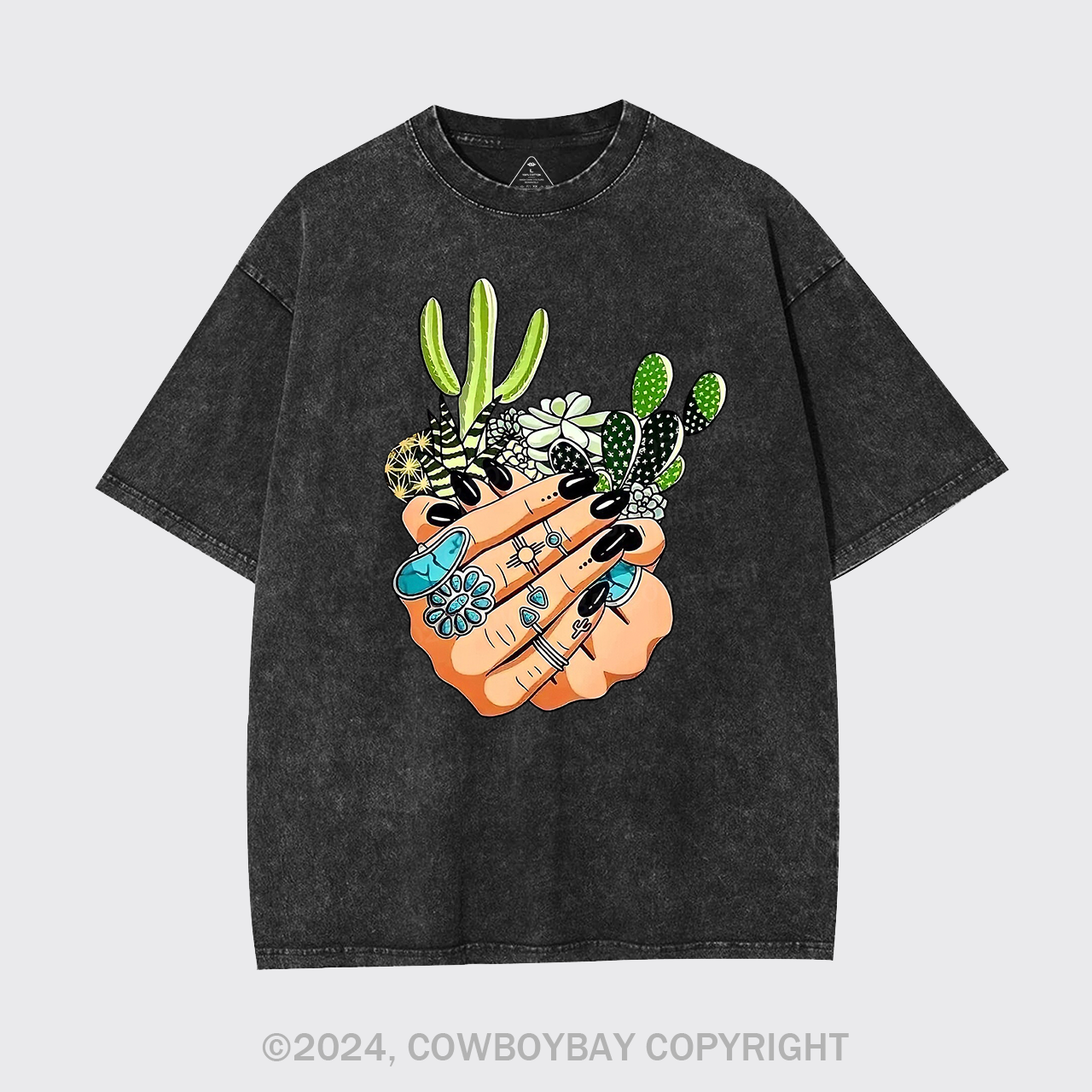 Cactus In My Palm Western Cowboy Garment-dye Tees