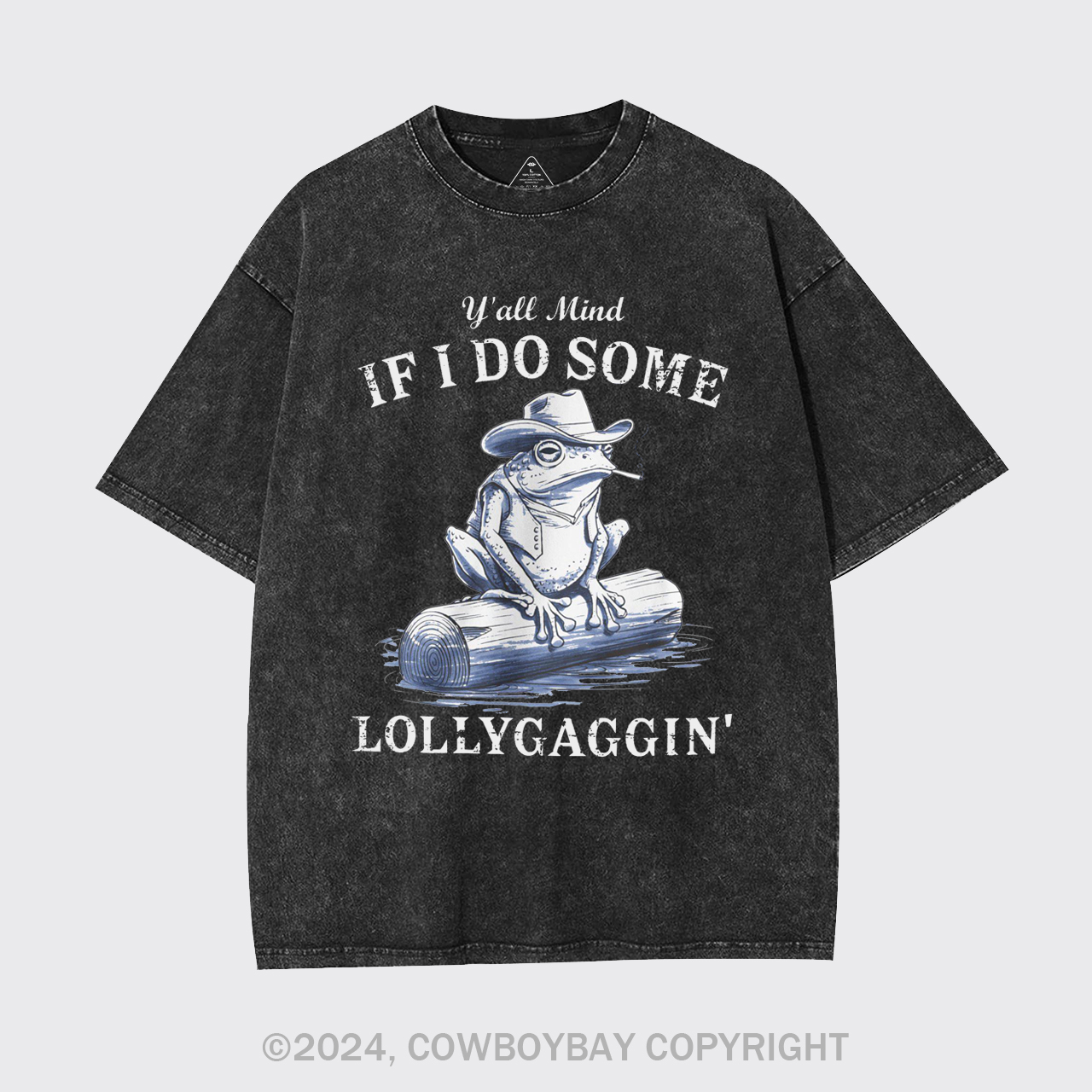 Vintage Cowboy Frog-Y'all Mind If I Do Some Lollygaggin Garment-dye Tees